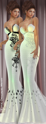 Son!a-Edge London Dress White Bride Fitted-rigged Mesh