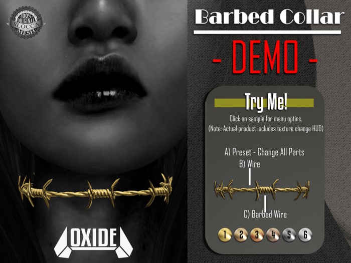 OXIDE Barbed Collar DEMO [Sample Card with Actual Mesh + Actual Textures]