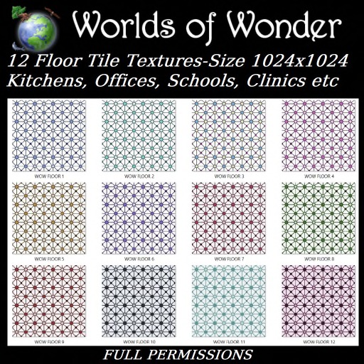WoW 12 Floor Tile Textures (Boxed)