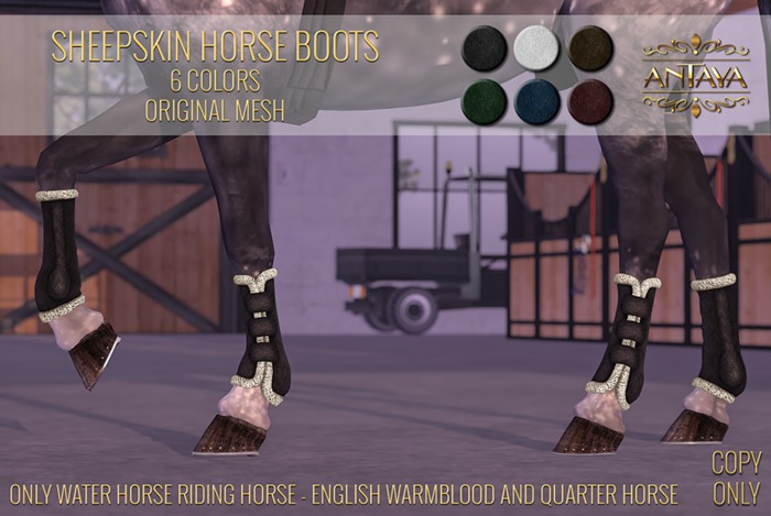:: ANTAYA :: WHRH Sheepskin horse boots \ Original mesh
