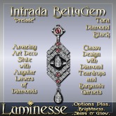 * * OUTLET PRICE * * INTRADA "Prelude" Tora BellyGem OP - Burgandy Garnet White Diamond Black
