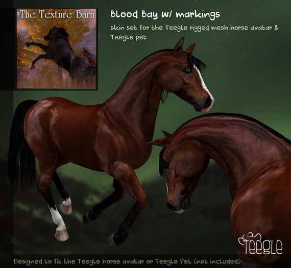 Teegle Texture Pack - Blood Bay - Texture Barn Horse Colors