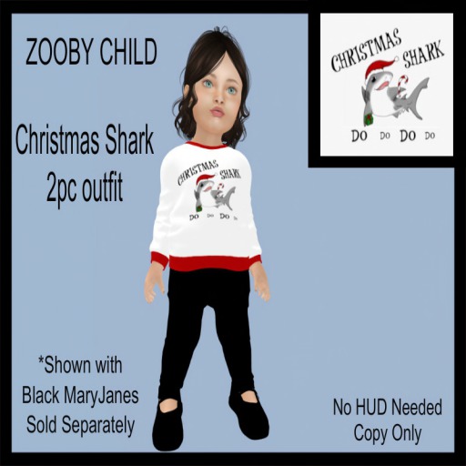 Steph-0-Bee's - Christmas Shark (Zooby Child)