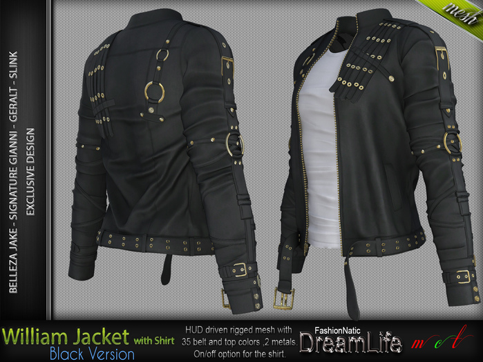 William Black male Jacket with Shirt - Signature Gianni & Geralt, Belleza Jake, Slink,- FashionNatic