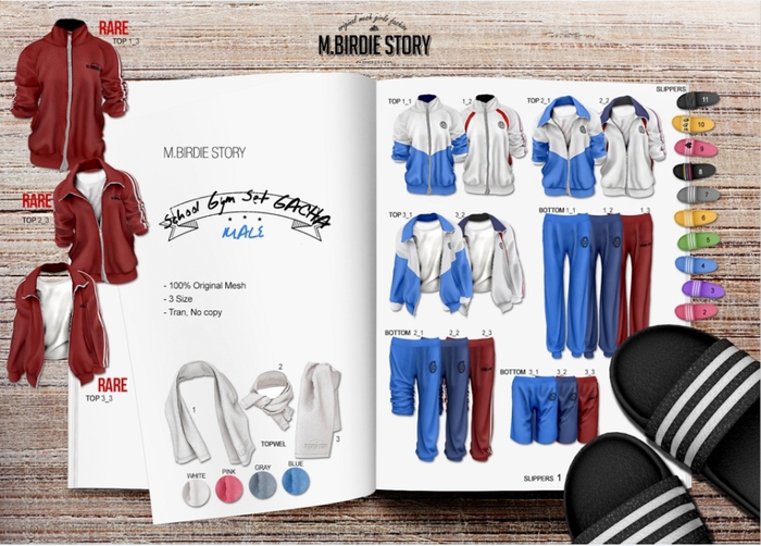 *_M.birdie Story_* school gym suit set_Towel2_Gray
