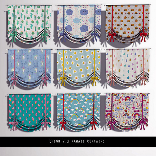 [high v.] chubby pack kawaii curtains
