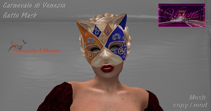 Carnevale di Venezia Gatto Mask mesh E-BOX