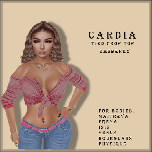*Shae's Cardia Crop Top Tied Rasberry