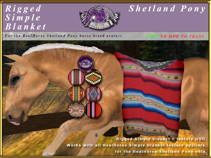 *E* RealHorse Rigged Simple Blanket Set [BOXED]  RH Shetland