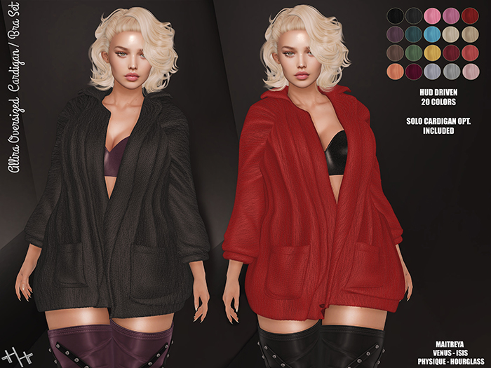 [hh] Allira Oversized Cardigan / Bra Set