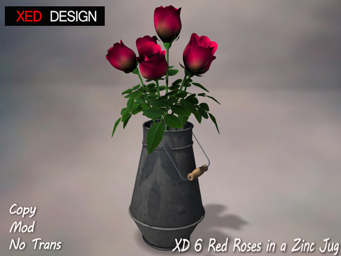 XD 6 Red Roses in a Zinc Jug