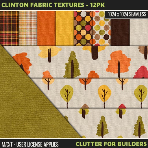 Clutter - Clinton Fabric Textures - 12PK