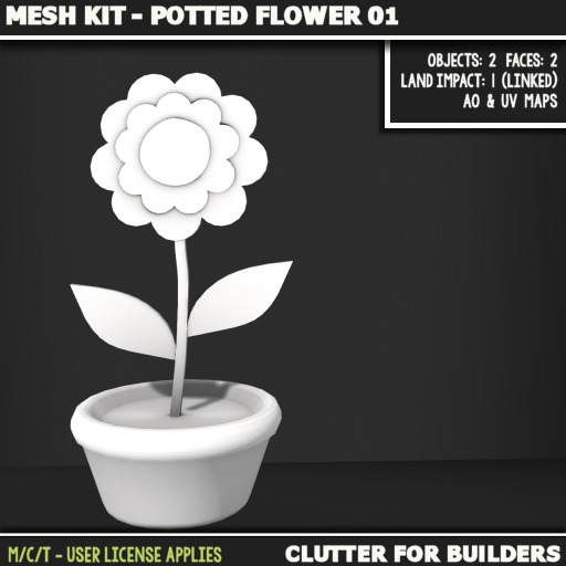 Clutter - Mesh Kit - Potted Flower 01
