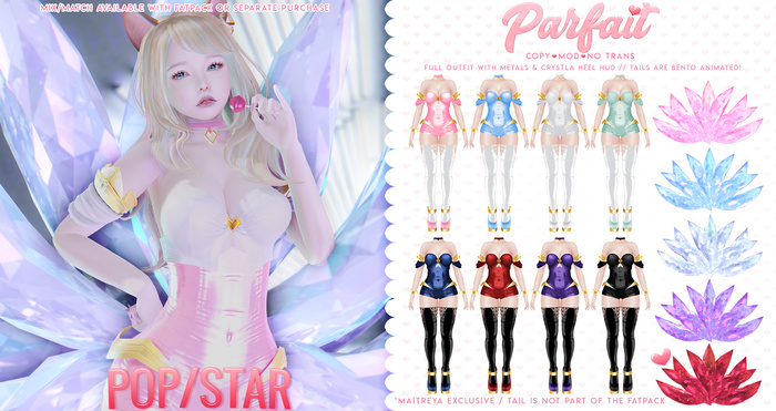 parfait. POP/STAR - Crystal Tails .red.