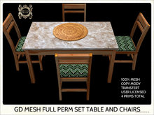 GD MESH FULL PERM SET TABLE AND CHAIRS