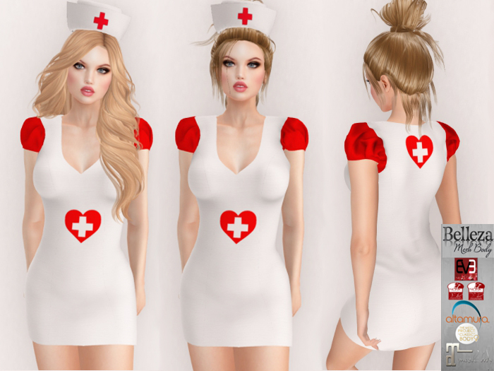 Lovers : Nurse at Heart : White Dress with nurse cap