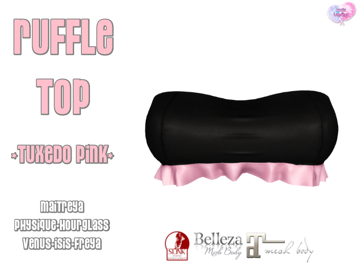 {AL} Ruffle Top ~ Tuxedo Pink (Add To Unpack)