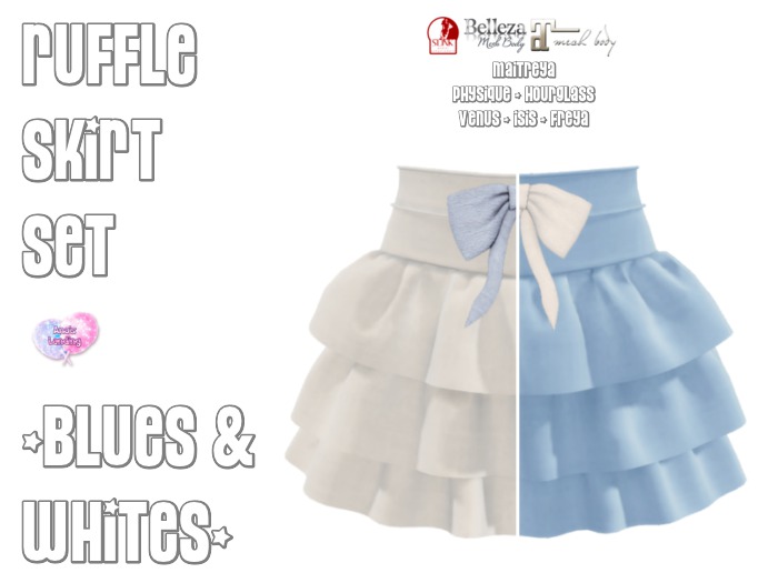 {AL} Ruffle Skirts ~ Blue & White (Add To Unpack)