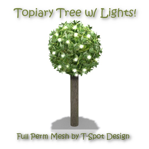 T-Spot Mesh - Small Topiary Tree w/ Lights - Full Perm - LI=1.7