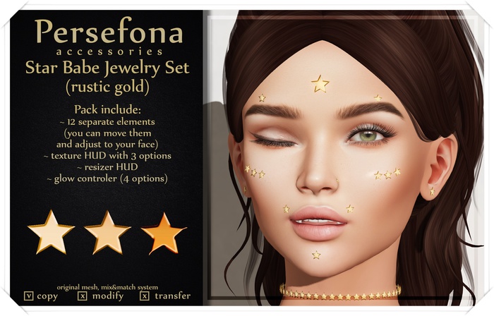 Persefona Star Babe Jewelry Set (rustic gold)