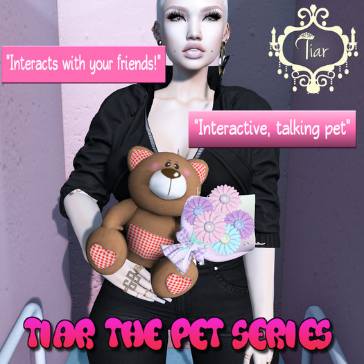 tiar  Luv Teddy flowers hold