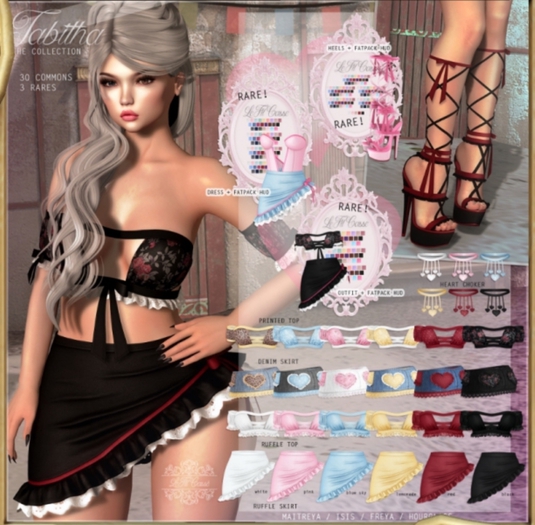 {le fil casse} Tabitha Denim Skirt Maitreya Sky Rose