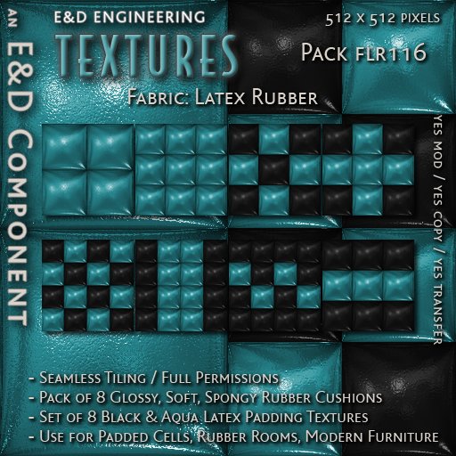 [FLR116] 8 Soft, Spongy Aqua Latex Textures Rubber Textures Rubber Cushions from E&D ENGINEERING