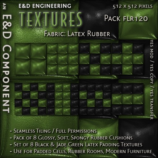 [FLR120] 8 Green Latex Textures Green PVC Textures Green Vinyl Textures Green Rubber Cushions by E&D ENGINEERING