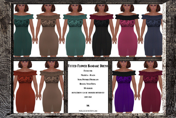 Fitted Flower Bandage Dress