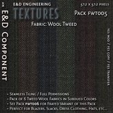 [FWT005] 6 Tweed Wool Textures Fabric Textures Winter Clothing Textures in Subdued Colors from E&D ENGINEERING