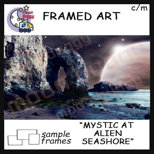 Moon Buggy Framed Science Fiction Art Mystic Frozen at the Water's Edge