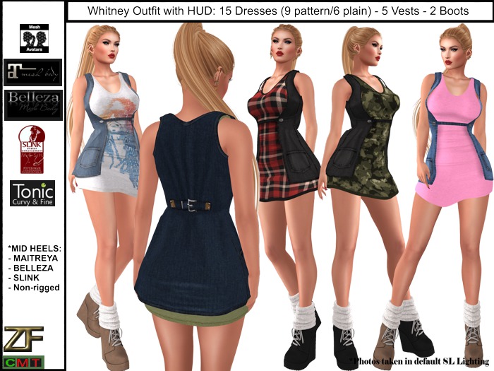 Zuloo - Fitmesh Whitney Outfit w/HUD - MESH BODIES