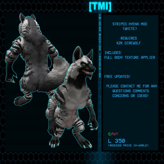 =[TMI]= Direwolf Striped Hyena: WHITE