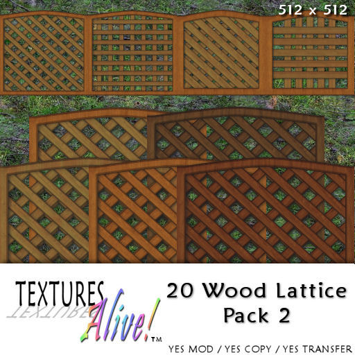 20 Wood Lattice Textures Pk2