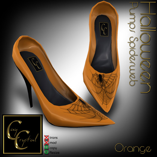 CC Design - Pumps Spiderweb Orange