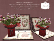 Happy Birthday Mom p80. With a Bouquet of Tulips with a pretty Bow.