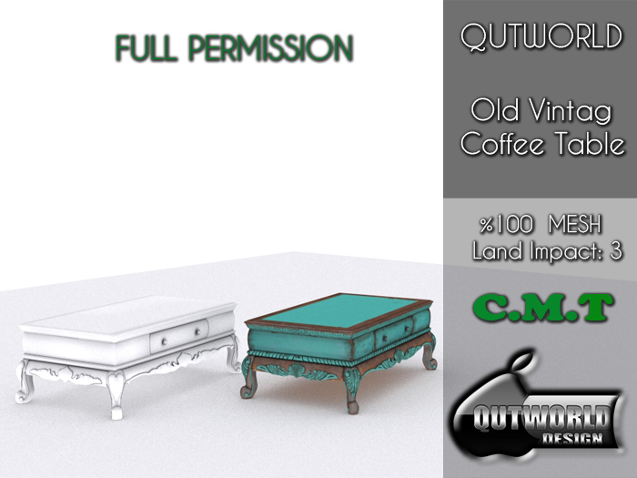 .::QUTWORLD .::Old Vintage Coffee Table::.FP Unpack (ADD)