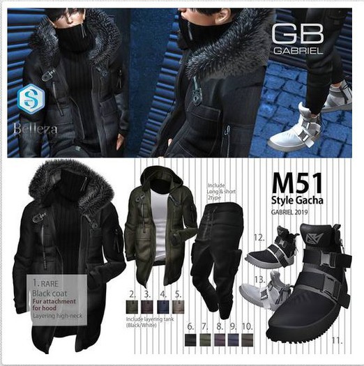.::GB:: M51  Jacket&Poket Saruel / Black RARE Complete