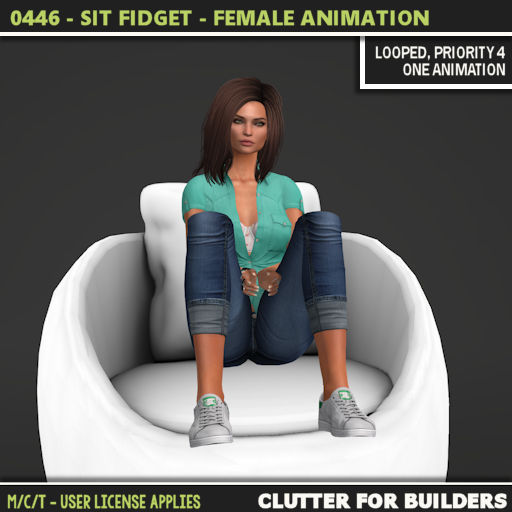 Clutter - 0446 - Sit Fidget - Female Animation
