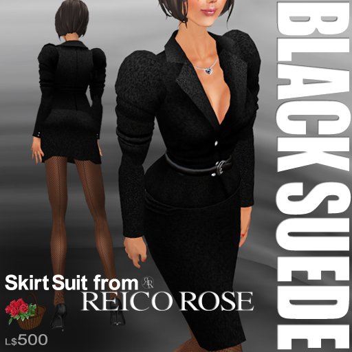 Skirt Suit from Reico Rose / black suede