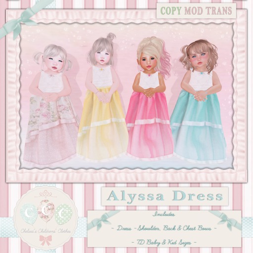 CCC Alyssa Dress - Cyan {Baby & Kid TD}{ADD ME}
