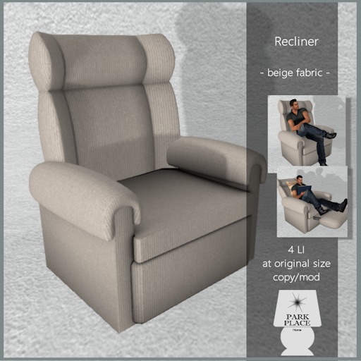 [Park Place] Recliner - Beige Fabric