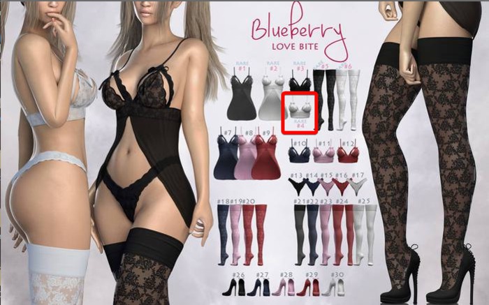 #4 Blueberry - Love Bite - RARE - Top - White - *M*