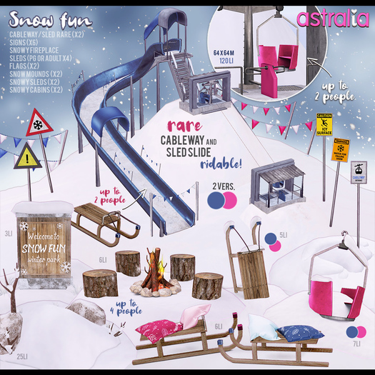 Astralia - Snow Fun (decorative flags for slide) pink