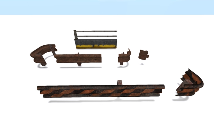 Metal road barrier set Mesh