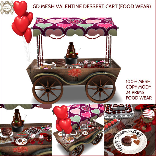 GD MESH VALENTINE DESSERT CART (FOOD WEAR)