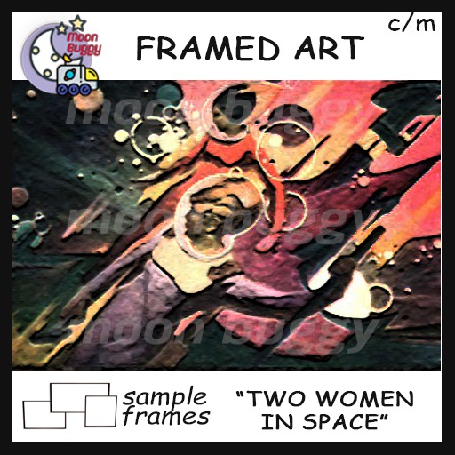 Moon Buggy Framed Science Fiction Fantasy Art Two Women in Space
