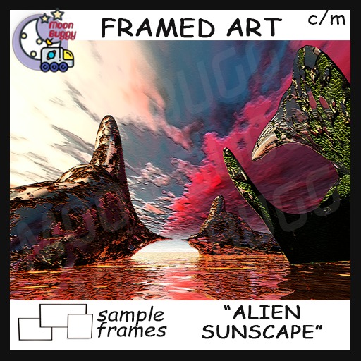 Moon Buggy Framed Art Science Fiction Fantasy Alien Sunscape