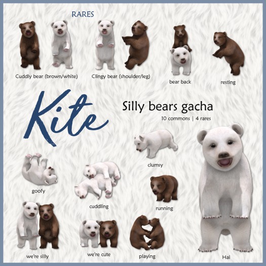 KITE - Silly Bears Gacha - Clingy Bear - Shoulder RARE