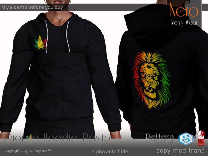 Nero - Giorgio Hoodie - (Rastafari)
